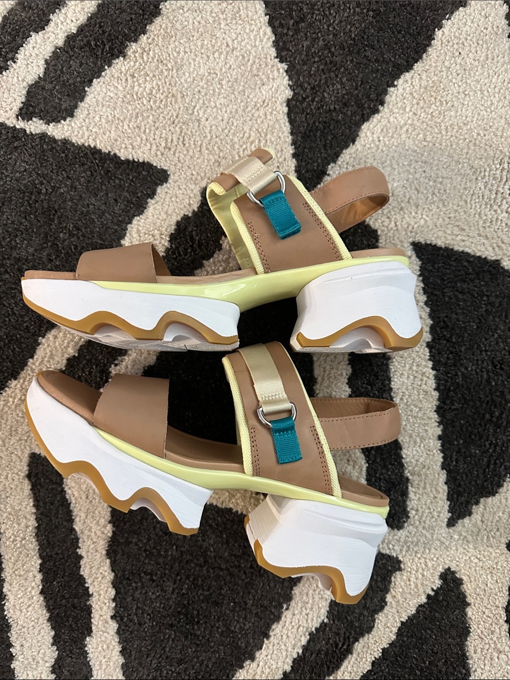 Sorel Women's Tan and Cream Strappy Platform Sandals